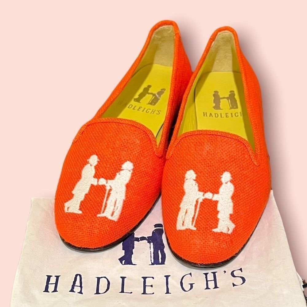 Hadleigh’s Audrey Embroidered Gentleman H Orange Loafers